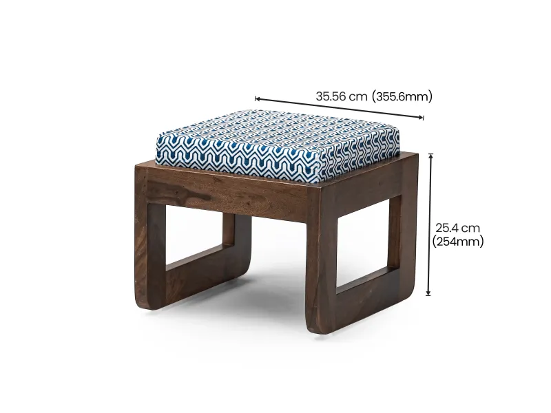 Alexa Solid Wood Upholstered Stool
